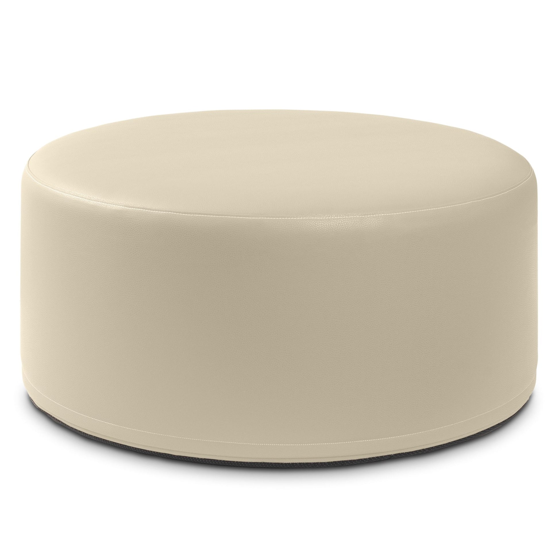 Jaxx Candler Round Couch Ottoman - Oversized Giant Coffee Table & Foot Rest, 36" - Premium Faux Leather (19786) - SchoolOutlet