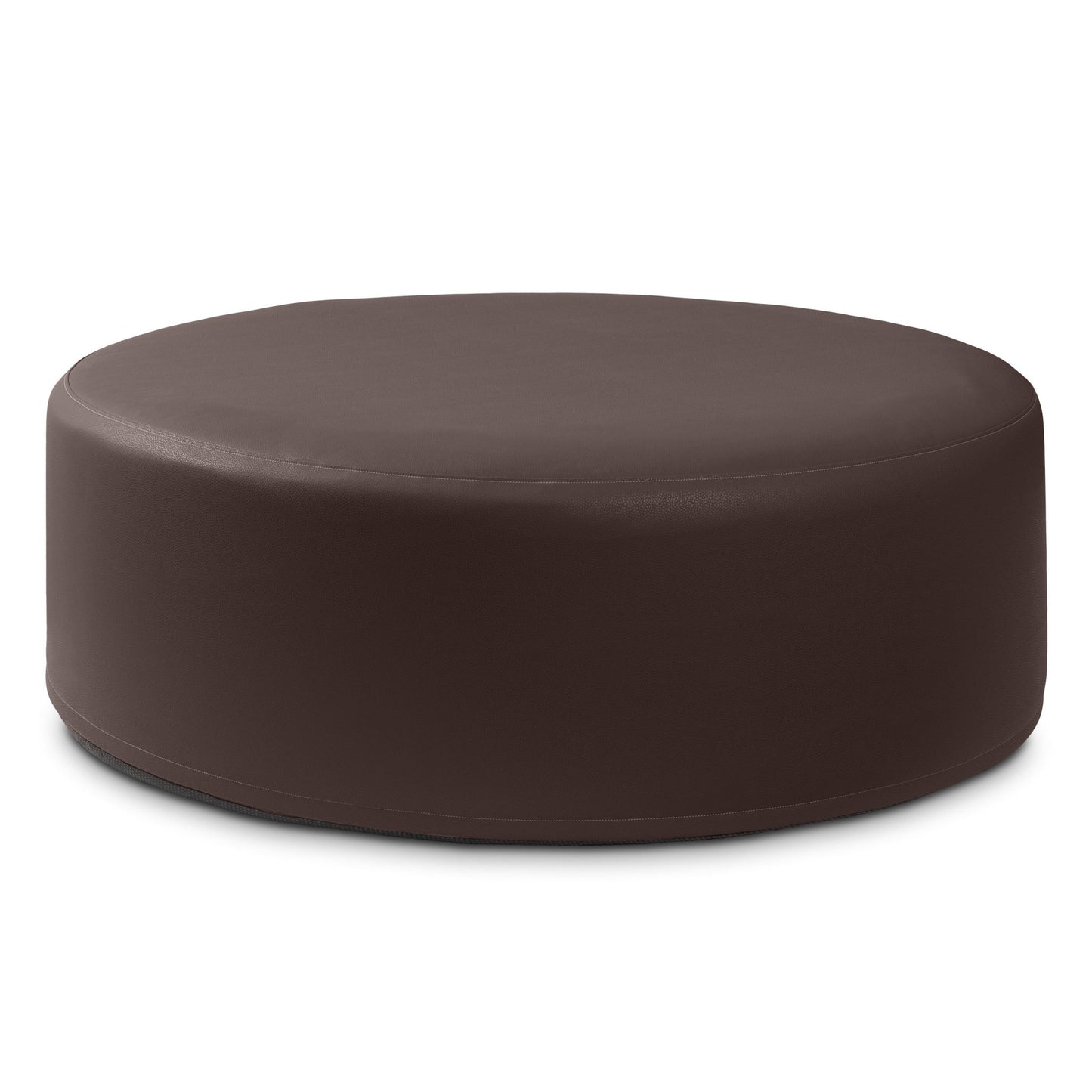 Jaxx Candler Round Couch Ottoman - Oversized Giant Coffee Table & Foot Rest, 48" - Premium Faux Leather (19787) - SchoolOutlet