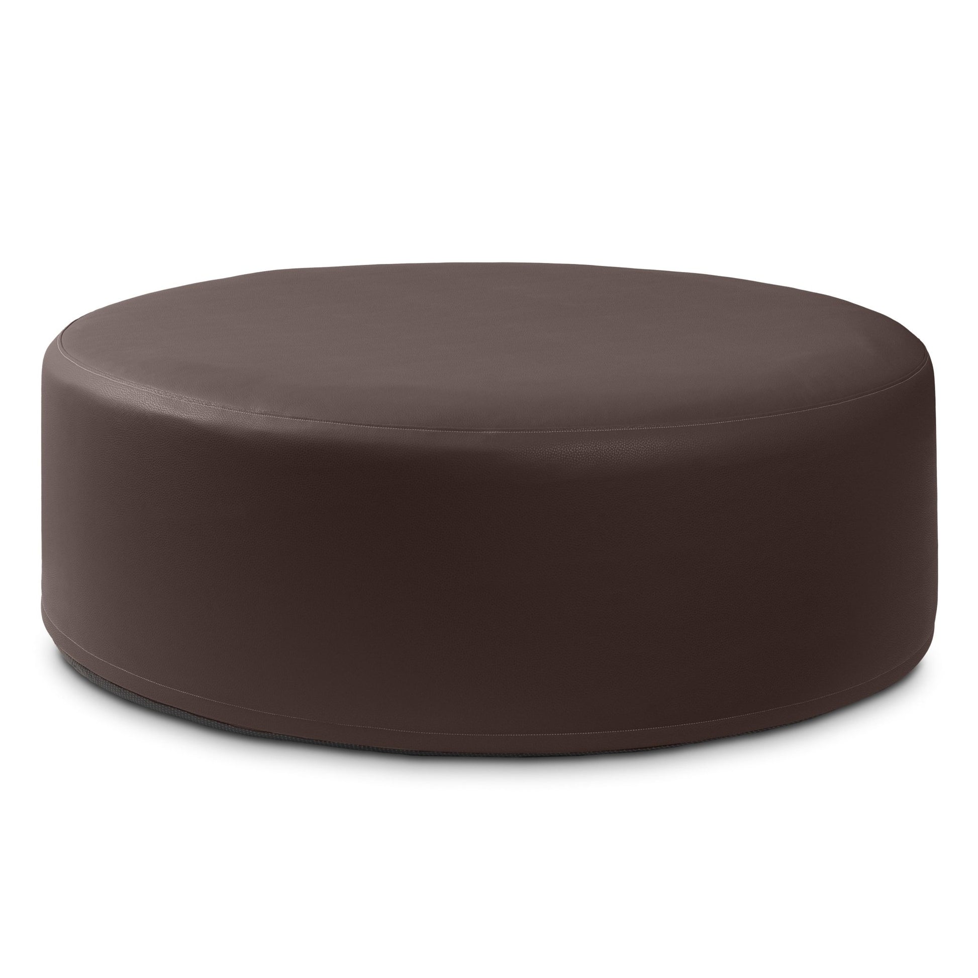 Jaxx Candler Round Couch Ottoman - Oversized Giant Coffee Table & Foot Rest, 48" - Premium Faux Leather (19787) - SchoolOutlet