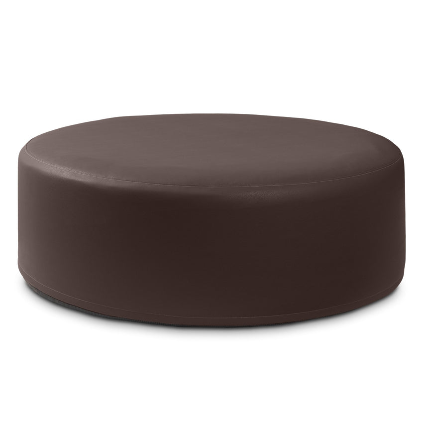 Jaxx Candler Round Couch Ottoman - Oversized Giant Coffee Table & Foot Rest, 48" - Premium Faux Leather (19787) - SchoolOutlet