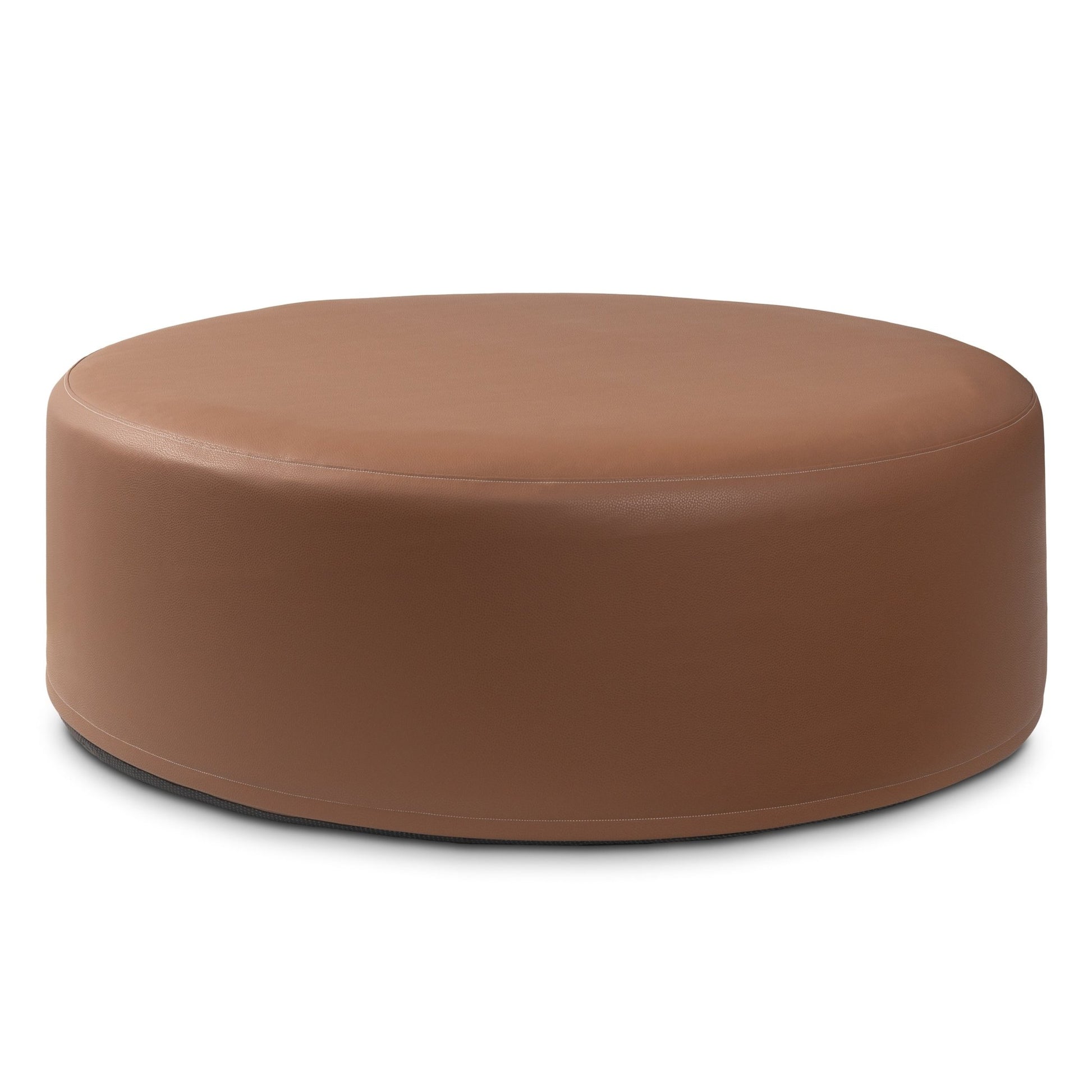 Jaxx Candler Round Couch Ottoman - Oversized Giant Coffee Table & Foot Rest, 48" - Premium Faux Leather (19787) - SchoolOutlet