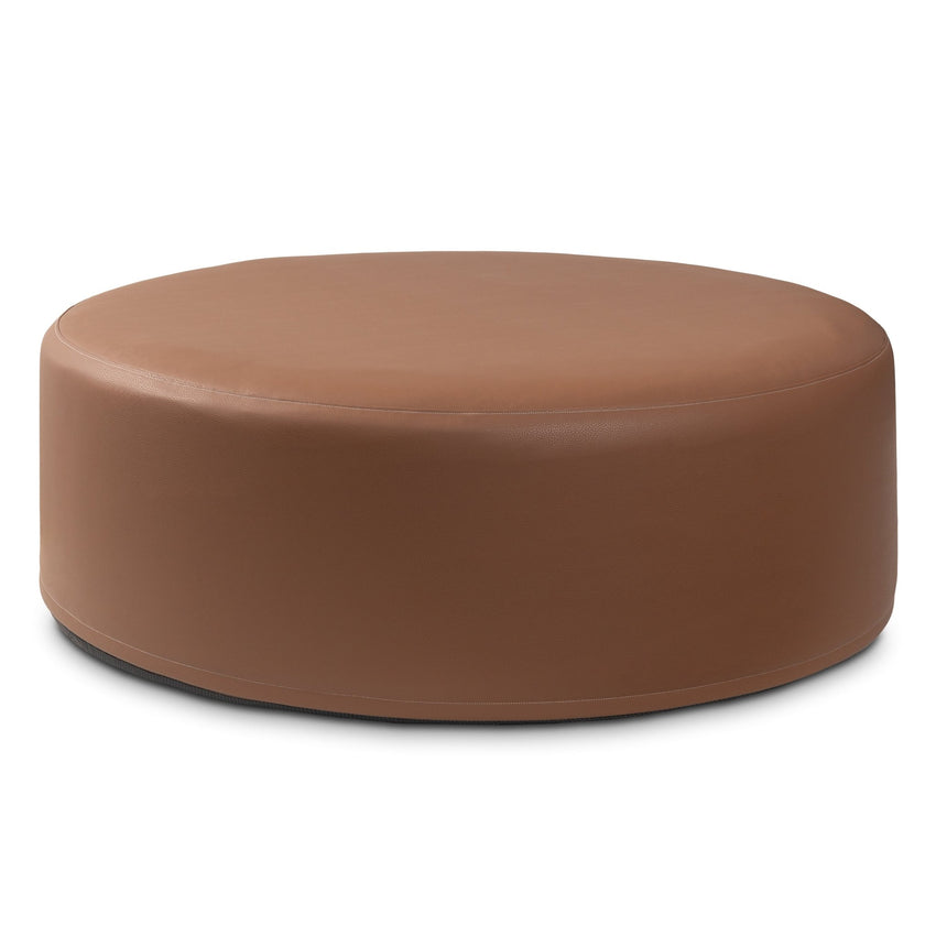 Jaxx Candler Round Couch Ottoman - Oversized Giant Coffee Table & Foot Rest, 48" - Premium Faux Leather (19787) - SchoolOutlet