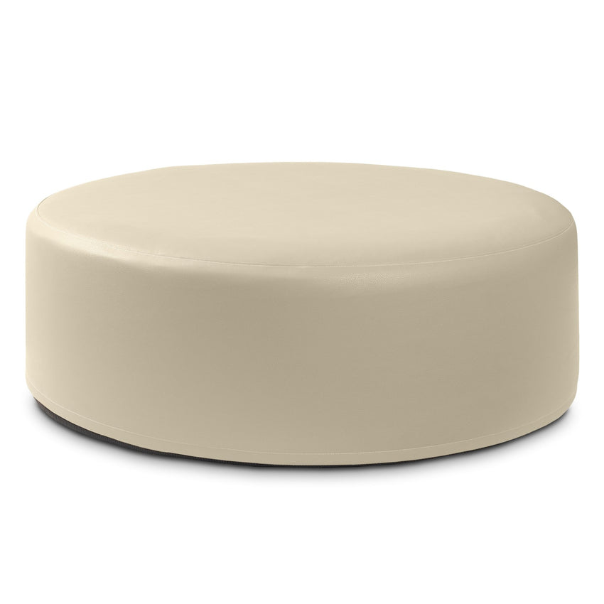 Jaxx Candler Round Couch Ottoman - Oversized Giant Coffee Table & Foot Rest, 48" - Premium Faux Leather (19787) - SchoolOutlet