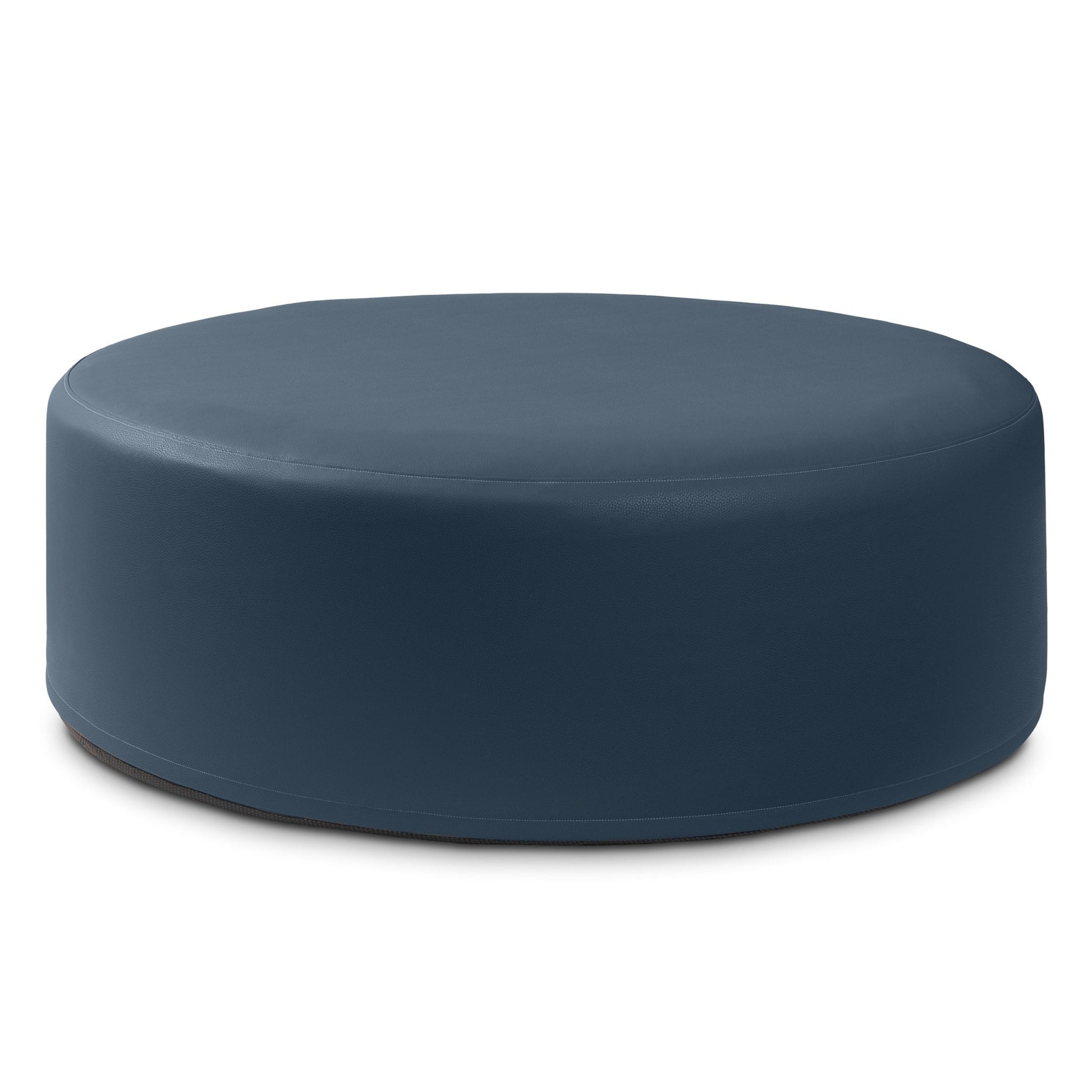 Jaxx Candler Round Couch Ottoman - Oversized Giant Coffee Table & Foot Rest, 48" - Premium Faux Leather (19787) - SchoolOutlet