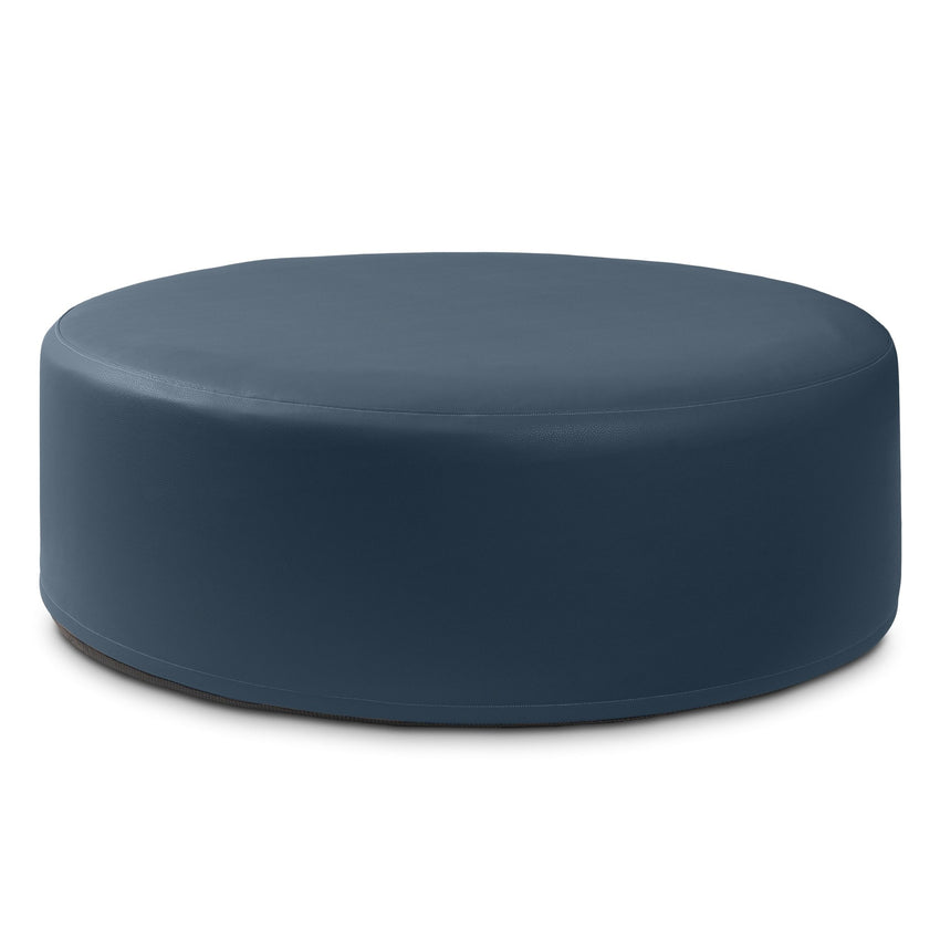 Jaxx Candler Round Couch Ottoman - Oversized Giant Coffee Table & Foot Rest, 48" - Premium Faux Leather (19787) - SchoolOutlet
