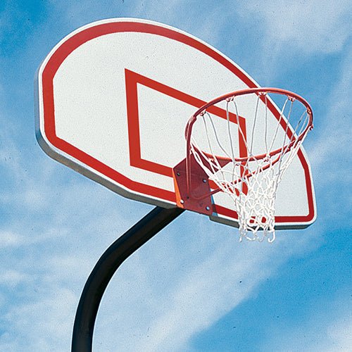 Jaypro Outdoor Basketball System Gooseneck (3 - 1/2" Pole with 36" Offset) - Alumunum Fan, Galvanized (455 - FABT - SR) - SchoolOutlet
