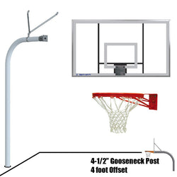 Jaypro Basketball System - Gooseneck (4-1/2" Pole with 4 ft. Offset) - 72" Acrylic Rectangle Board (996-AC-XX)