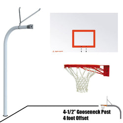 Jaypro Basketball System - Gooseneck (4-1/2" Pole with 4 ft. Offset) - 72" Steel Board (996-RS-XX)