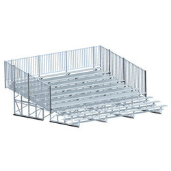 Jaypro Sports Bleacher - 10 Row - Single Foot Plank with Guard Rail - 21' L ( BLCH-1021GR)