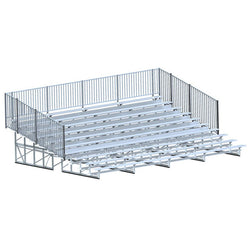 Jaypro Sports Bleacher - 10 Row - Single Foot Plank with Guard Rail Enclosed - 27' L ( BLCH-1027GR)