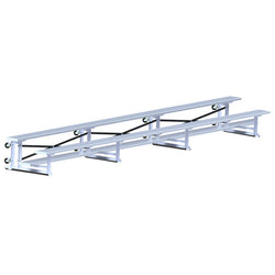 Jaypro Sports Bleacher - 2 Row -Tip & Roll, Single Foot Plank - 21' L ( BLCH-221TRG)