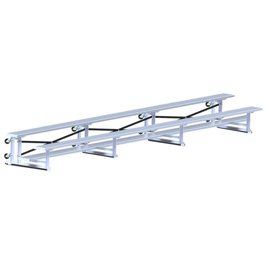 Jaypro Sports Bleacher - 2 Row - Tip & Roll, Single Foot Plank - 21' L ( BLCH - 221TRG) - SchoolOutlet