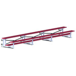Jaypro Sports Bleacher - 2 Row - Tip & Roll, Single Foot Plank - 21' L, Powder Coated ( BLCH - 221TRGPC) - SchoolOutlet