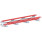 Jaypro Sports Bleacher - 2 Row - Tip & Roll, Single Foot Plank - 21' L, Powder Coated ( BLCH - 221TRGPC) - SchoolOutlet