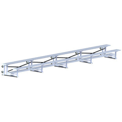 Jaypro Sports Bleacher - 2 Row -Tip & Roll, Single Foot Plank - 27' L ( BLCH-227TRG)