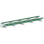 Jaypro Sports Bleacher - 2 Row - Tip & Roll, Single Foot Plank - 27' L, Powder Coated ( BLCH - 227TRGPC) - SchoolOutlet