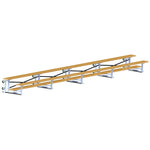 Jaypro Sports Bleacher - 2 Row - Tip & Roll, Single Foot Plank - 27' L, Powder Coated ( BLCH - 227TRGPC) - SchoolOutlet