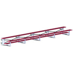 Jaypro Sports Bleacher - 2 Row - Tip & Roll, Single Foot Plank - 27' L, Powder Coated ( BLCH - 227TRGPC) - SchoolOutlet
