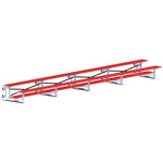 Jaypro Sports Bleacher - 2 Row - Tip & Roll, Single Foot Plank - 27' L, Powder Coated ( BLCH - 227TRGPC) - SchoolOutlet