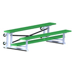 Jaypro Sports Bleacher - 2 Row - Tip & Roll, Single Foot Plank, Powder Coated - 7.5' L ( BLCH - 275TRGPC) - SchoolOutlet