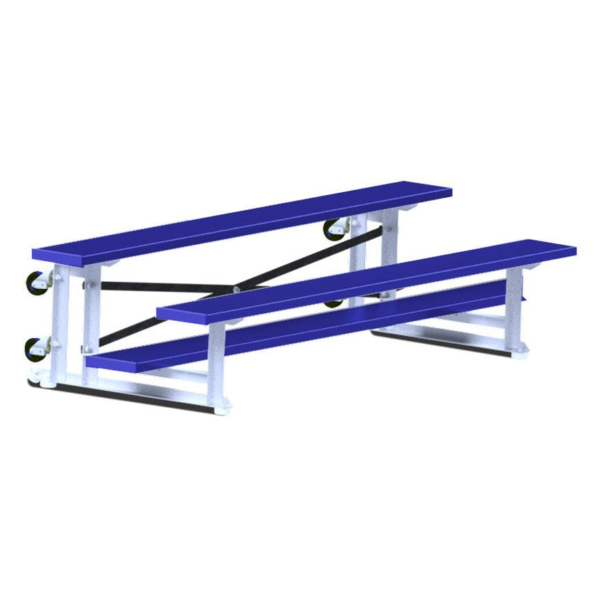 Jaypro Sports Bleacher - 2 Row - Tip & Roll, Single Foot Plank, Powder Coated - 7.5' L ( BLCH - 275TRGPC) - SchoolOutlet