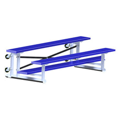 Jaypro Sports Bleacher - 2 Row -Tip & Roll, Single Foot Plank, Powder Coated - 7.5' L ( BLCH-275TRGPC)