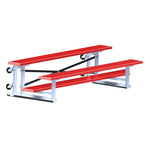 Jaypro Sports Bleacher - 2 Row - Tip & Roll, Single Foot Plank, Powder Coated - 7.5' L ( BLCH - 275TRGPC) - SchoolOutlet