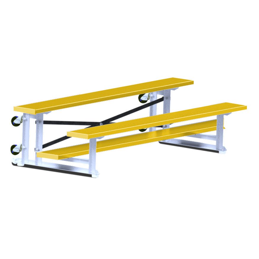 Jaypro Sports Bleacher - 2 Row - Tip & Roll, Single Foot Plank, Powder Coated - 7.5' L ( BLCH - 275TRGPC) - SchoolOutlet