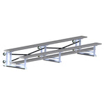 Jaypro Sports Bleacher - 2 Row - Tip & Roll, Single Foot Plank, Powder Coated - 15' L ( BLCH - 2TRGPC) - SchoolOutlet