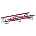 Jaypro Sports Bleacher - 2 Row - Tip & Roll, Single Foot Plank, Powder Coated - 15' L ( BLCH - 2TRGPC) - SchoolOutlet