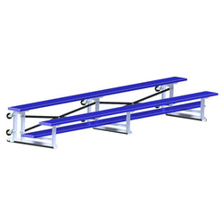 Jaypro Sports Bleacher - 2 Row -Tip & Roll, Single Foot Plank, Powder Coated - 15' L ( BLCH-2TRGPC)