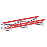 Jaypro Sports Bleacher - 2 Row - Tip & Roll, Single Foot Plank, Powder Coated - 15' L ( BLCH - 2TRGPC) - SchoolOutlet