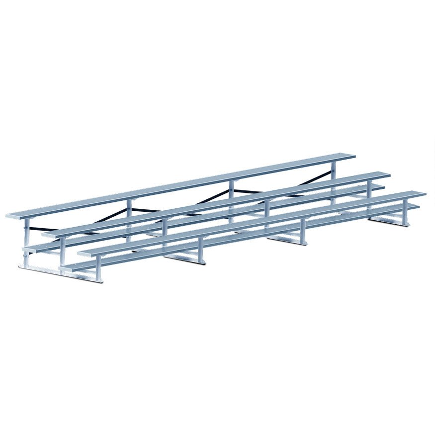 Jaypro Sports Bleacher - 3 Row - Single Foot Plank, Aluminum & Steel Bleachers - 21' L (BLCH - 321) - SchoolOutlet