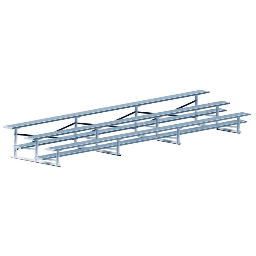 Jaypro Sports Bleacher - 3 Row - Single Foot Plank, All Aluminum Bleachers - 21' L (BLCH - 321AL) - SchoolOutlet
