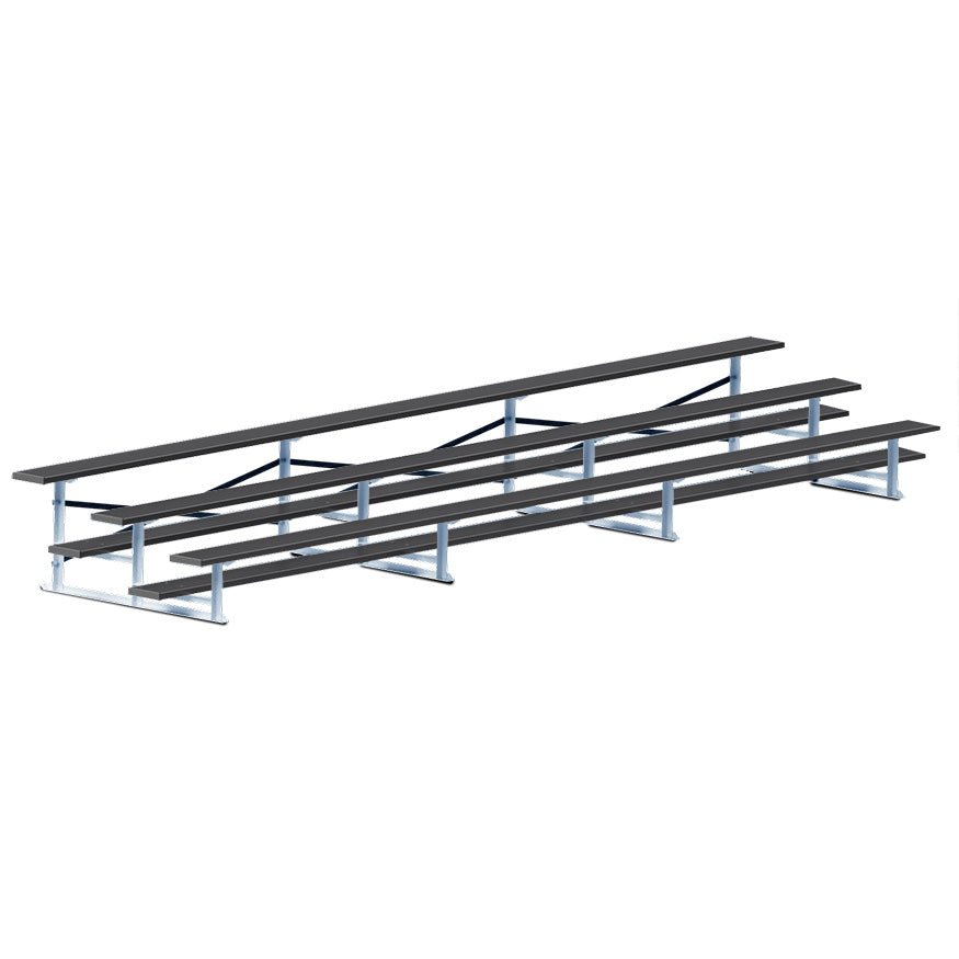 Jaypro Sports Bleacher - 3 Row - Single Foot Plank, All Aluminum Bleachers, Powder Coated - 21' L (BLCH - 321ALPC) - SchoolOutlet