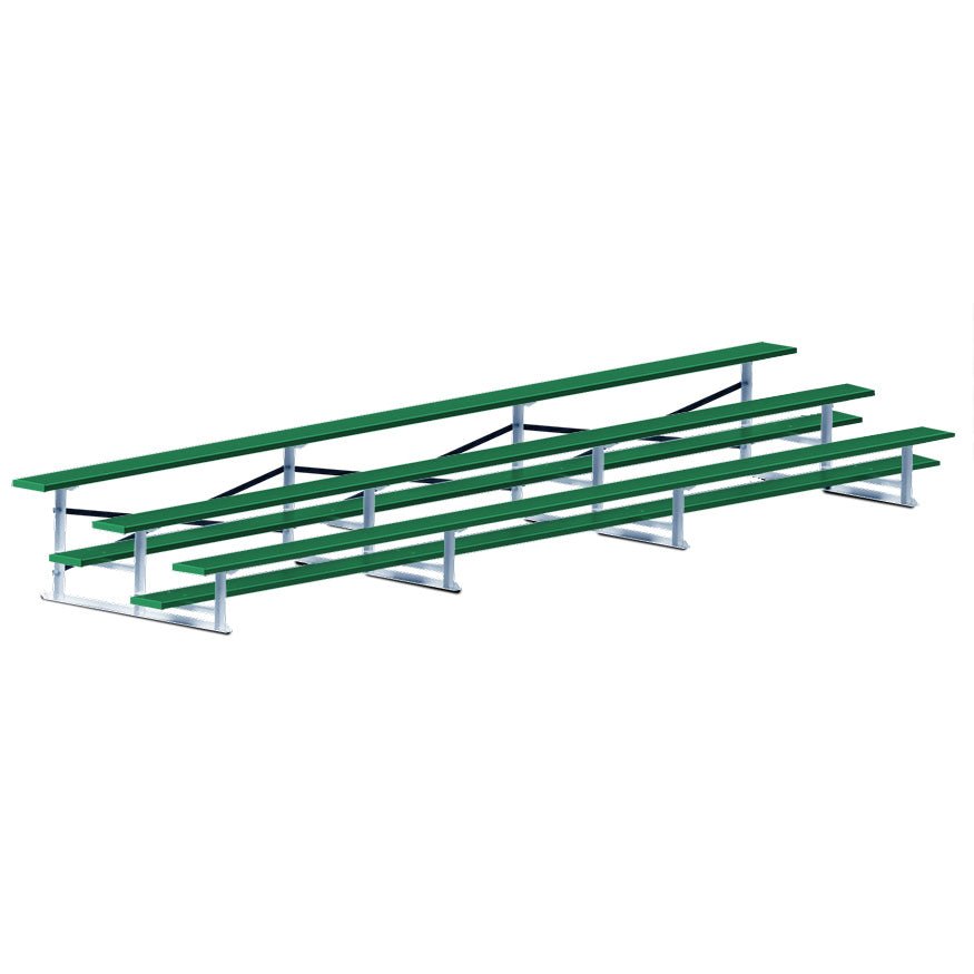 Jaypro Sports Bleacher - 3 Row - Single Foot Plank, All Aluminum Bleachers, Powder Coated - 21' L (BLCH - 321ALPC) - SchoolOutlet