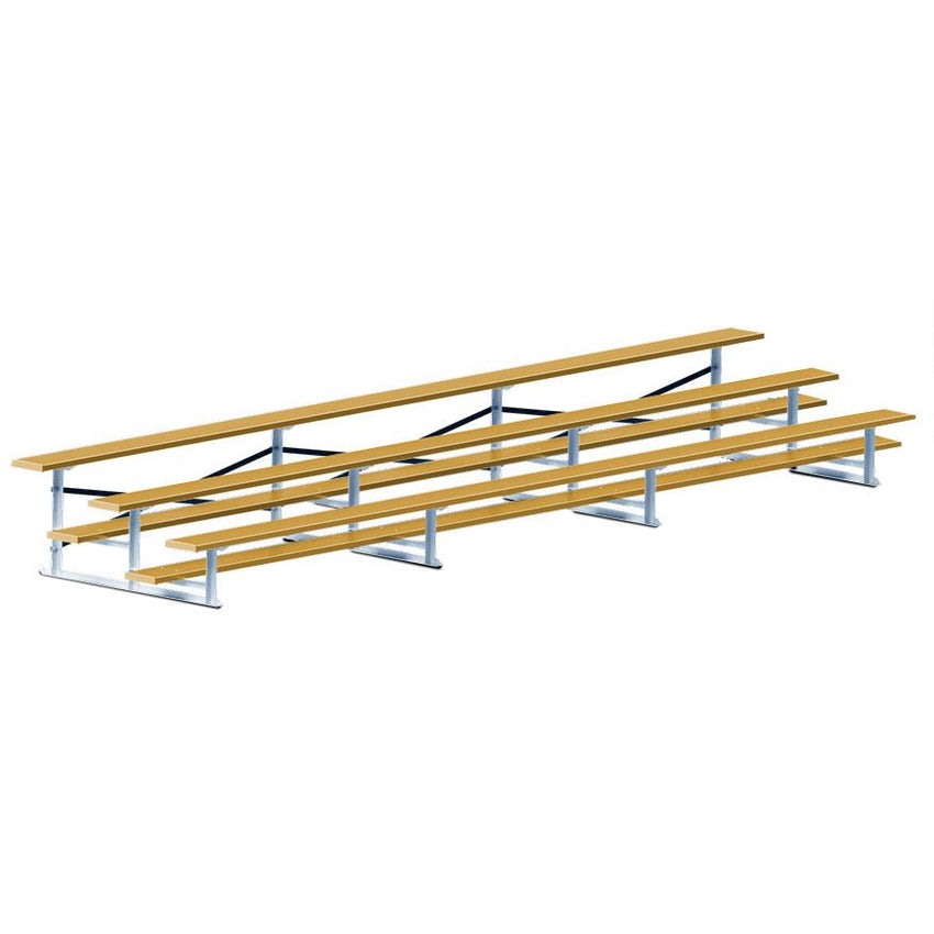 Jaypro Sports Bleacher - 3 Row - Single Foot Plank, All Aluminum Bleachers, Powder Coated - 21' L (BLCH - 321ALPC) - SchoolOutlet