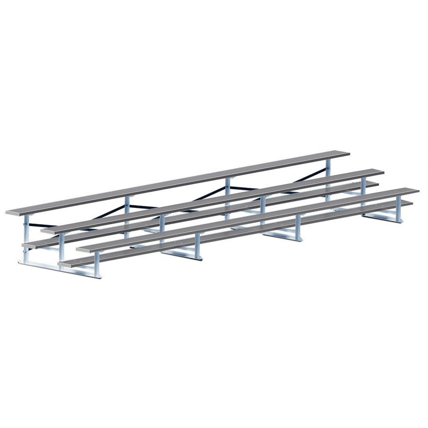 Jaypro Sports Bleacher - 3 Row - Single Foot Plank, All Aluminum Bleachers, Powder Coated - 21' L (BLCH - 321ALPC) - SchoolOutlet