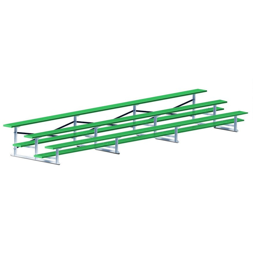 Jaypro Sports Bleacher - 3 Row - Single Foot Plank, All Aluminum Bleachers, Powder Coated - 21' L (BLCH - 321ALPC) - SchoolOutlet