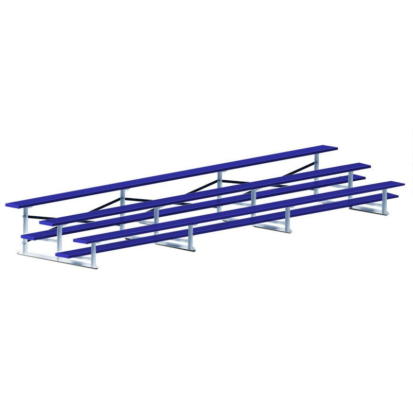 Jaypro Sports Bleacher - 3 Row - Single Foot Plank, All Aluminum Bleachers, Powder Coated - 21' L (BLCH - 321ALPC) - SchoolOutlet