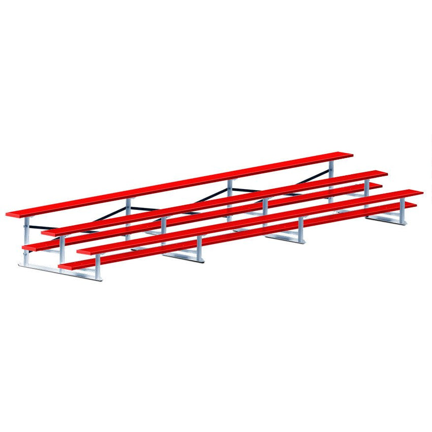 Jaypro Sports Bleacher - 3 Row - Single Foot Plank, All Aluminum Bleachers, Powder Coated - 21' L (BLCH - 321ALPC) - SchoolOutlet