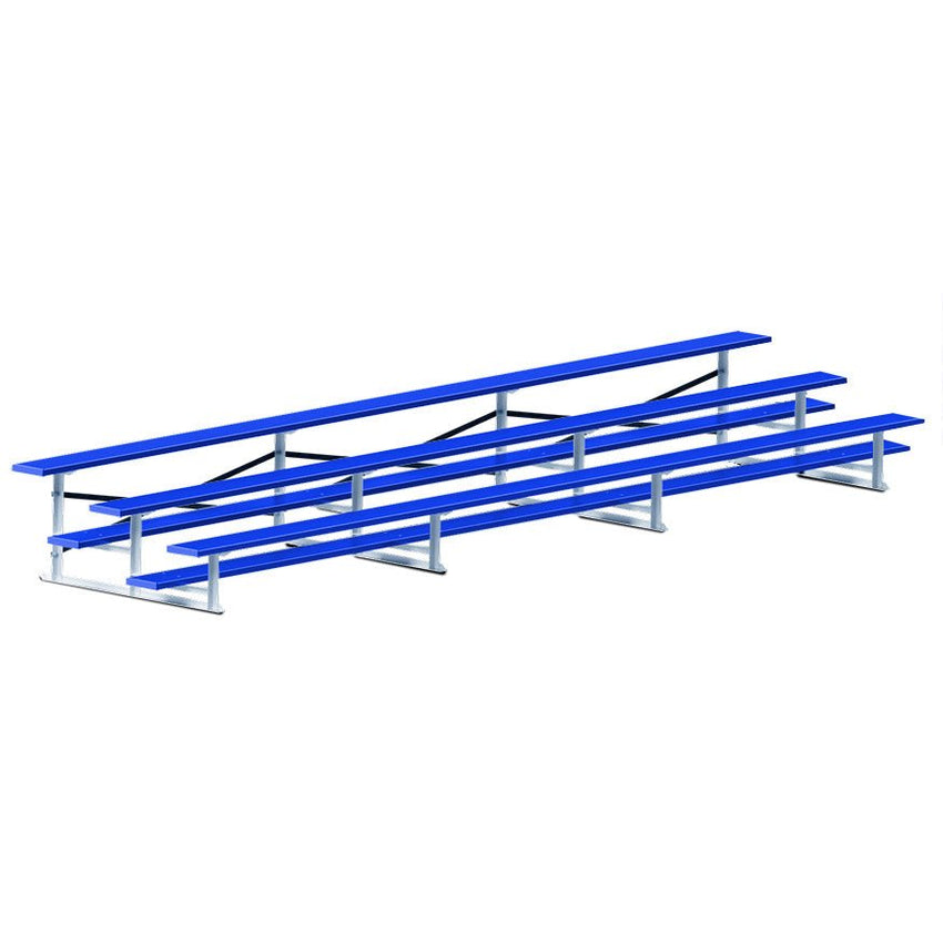 Jaypro Sports Bleacher - 3 Row - Single Foot Plank, All Aluminum Bleachers, Powder Coated - 21' L (BLCH - 321ALPC) - SchoolOutlet