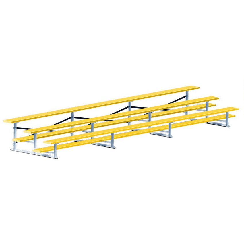 Jaypro Sports Bleacher - 3 Row - Single Foot Plank, All Aluminum Bleachers, Powder Coated - 21' L (BLCH - 321ALPC) - SchoolOutlet