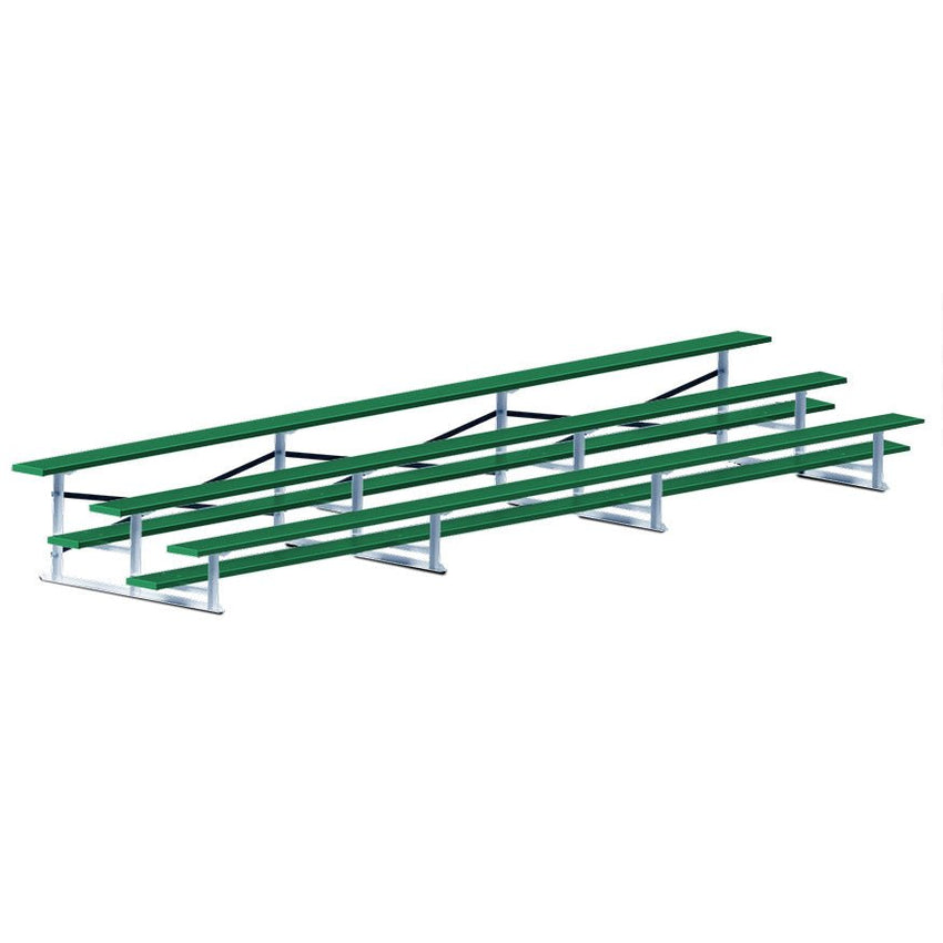Jaypro Sports Bleacher - 3 Row - Single Foot Plank, Aluminum & Steel Bleachers, Powder Coated - 21' L (BLCH - 321PC) - SchoolOutlet