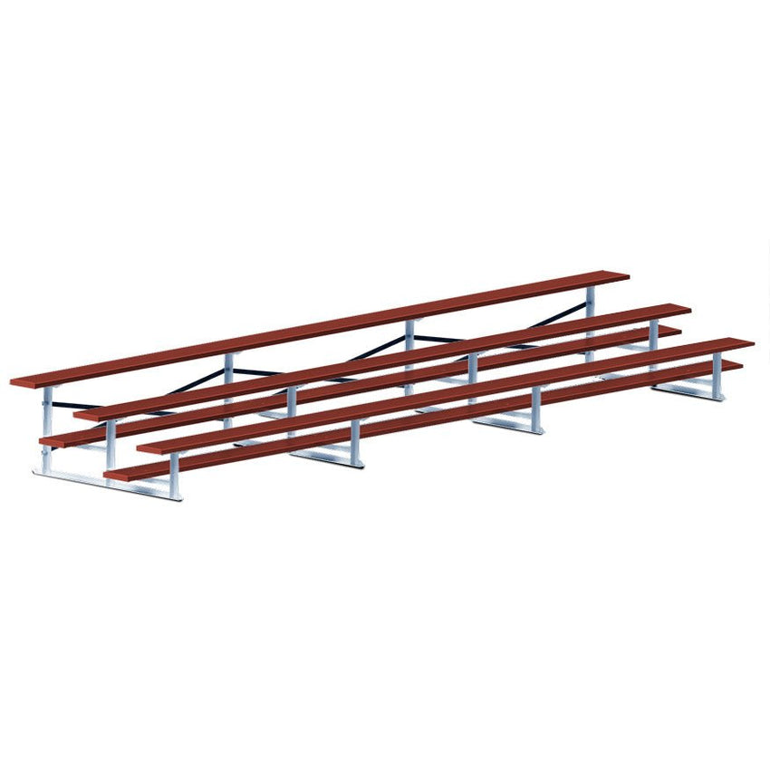 Jaypro Sports Bleacher - 3 Row - Single Foot Plank, Aluminum & Steel Bleachers, Powder Coated - 21' L (BLCH - 321PC) - SchoolOutlet
