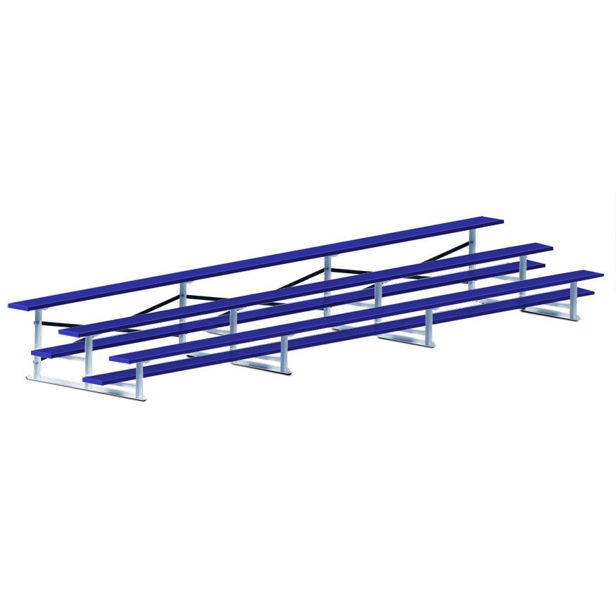 Jaypro Sports Bleacher - 3 Row - Single Foot Plank, Aluminum & Steel Bleachers, Powder Coated - 21' L (BLCH - 321PC) - SchoolOutlet
