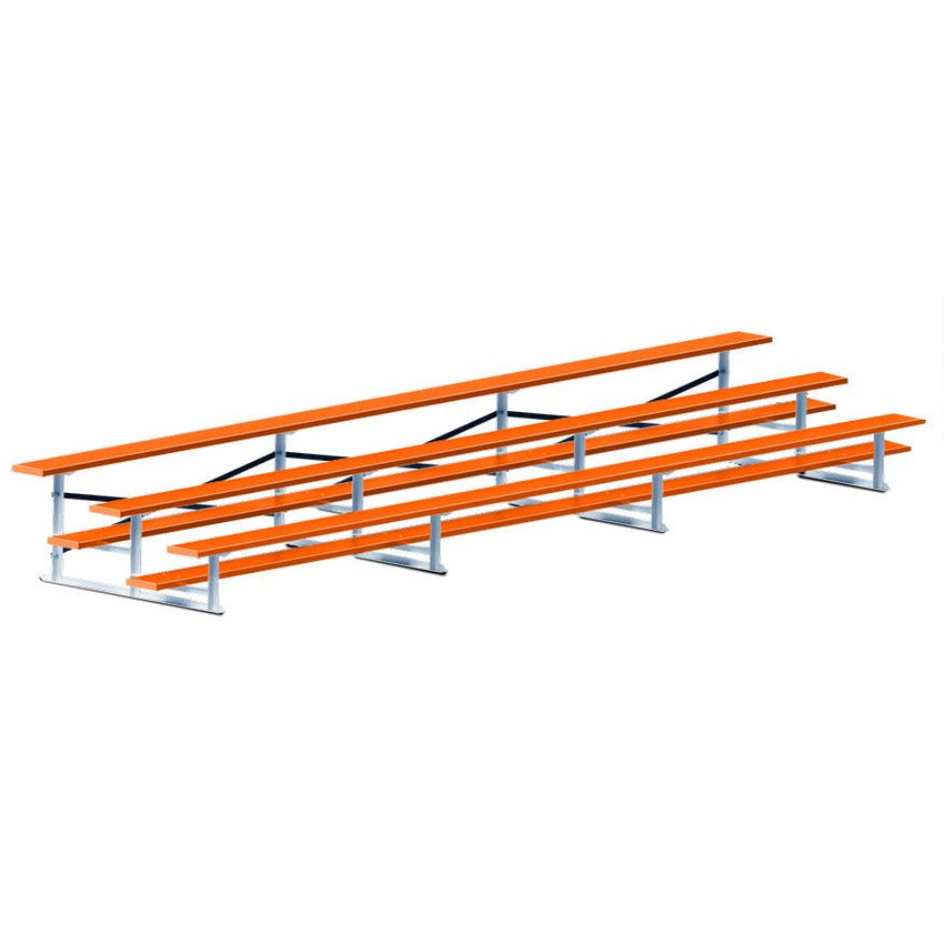 Jaypro Sports Bleacher - 3 Row - Single Foot Plank, Aluminum & Steel Bleachers, Powder Coated - 21' L (BLCH - 321PC) - SchoolOutlet