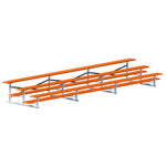 Jaypro Sports Bleacher - 3 Row - Single Foot Plank, Aluminum & Steel Bleachers, Powder Coated - 21' L (BLCH - 321PC) - SchoolOutlet