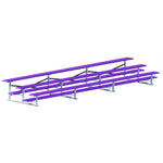 Jaypro Sports Bleacher - 3 Row - Single Foot Plank, Aluminum & Steel Bleachers, Powder Coated - 21' L (BLCH - 321PC) - SchoolOutlet
