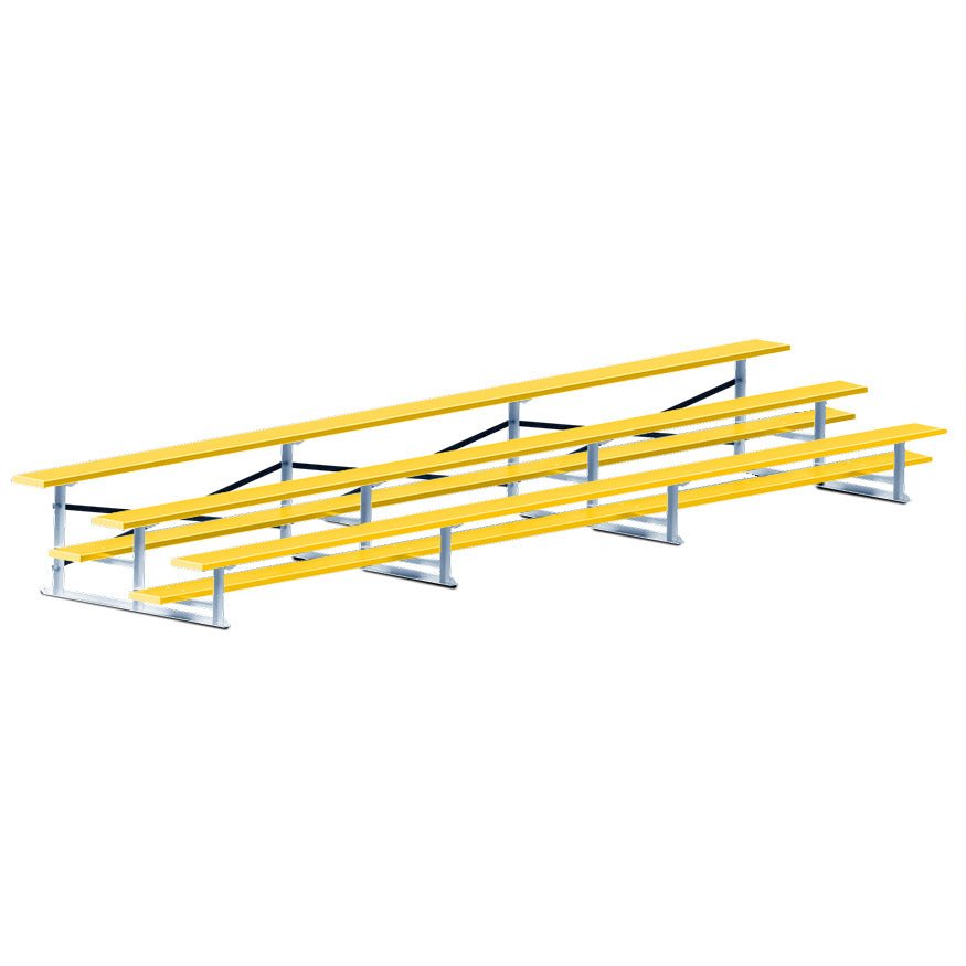 Jaypro Sports Bleacher - 3 Row - Single Foot Plank, Aluminum & Steel Bleachers, Powder Coated - 21' L (BLCH - 321PC) - SchoolOutlet